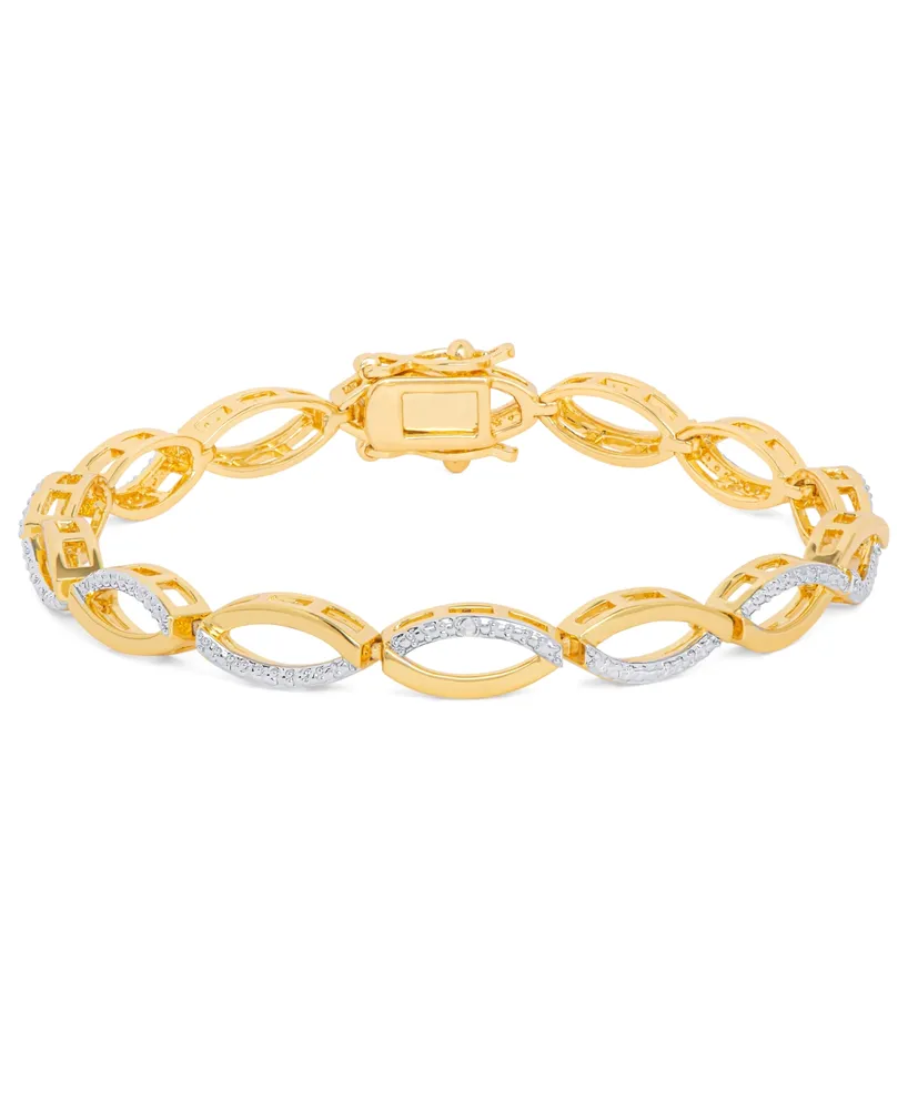 Diamond Accent Infinity Bracelet in Gold-Plate