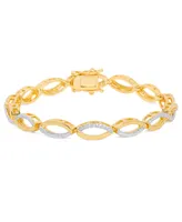 Diamond Accent Infinity Bracelet in Gold-Plate