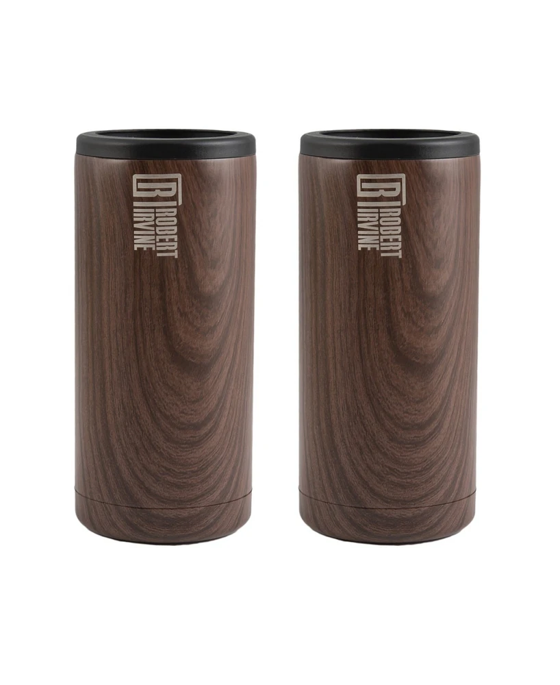 Robert Irvine by Cambridge Insulated Slim Can Coolers, Set of 2