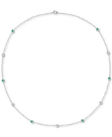 Sapphire (3/4 ct. t.w.) 17" Collar Necklace Sterling Silver. Also Ruby & Emerald