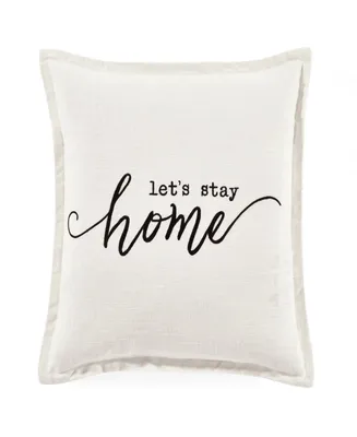 Lush Decor Let's Stay Home Script Decorative Single Pillow Cover, 20" x 20"