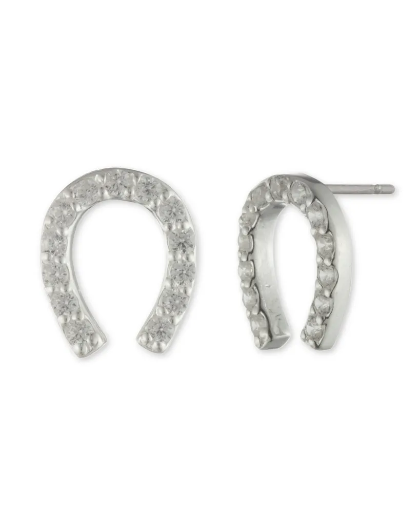 Lauren Ralph Lauren Cubic Zirconia Horseshoe Stud Earrings in Sterling Silver