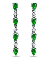 Giani Bernini Created Green Quartz and Cubic Zirconia Linear Drop Earrings