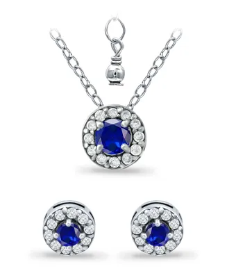 Giani Bernini Created Ruby and Cubic Zirconia Halo Pendant and Earring Set, 3 Piece