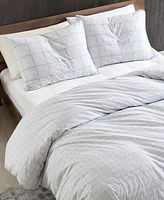 Kenneth Cole New York Holden Grid 3 Piece Duvet Cover Set