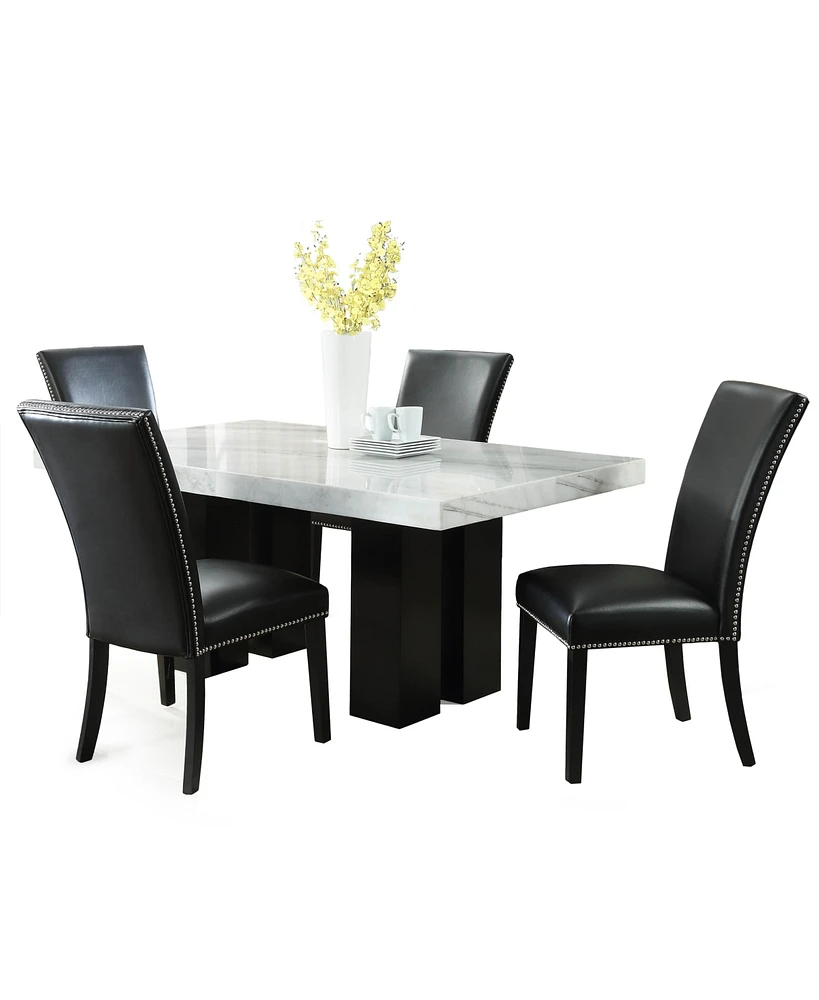 Closeout! Camila 5-Pc. Dining Set (Rectangle 70" Marble Table & 4 Chairs)