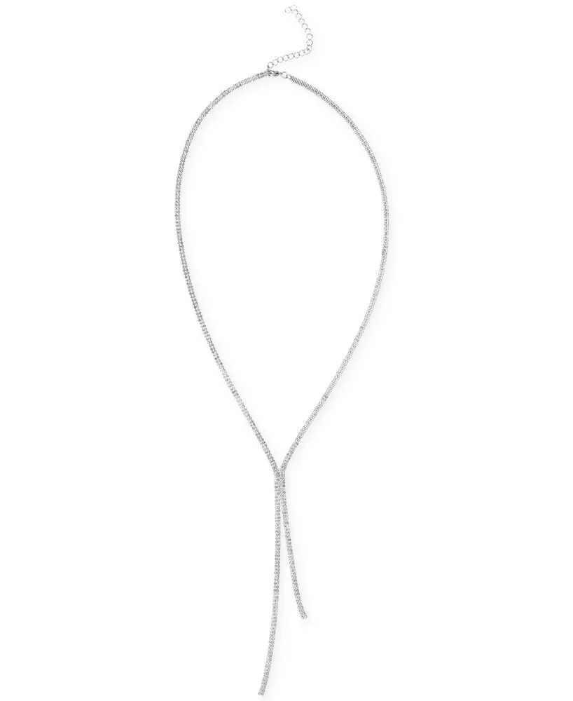 I.n.c. International Concepts Silver-Tone Rhinestone Long Lariat Necklace, 28" + 3" extender