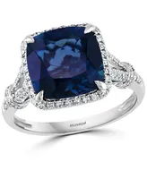 Effy London Blue Topaz (5-1/3 ct. t.w.) & Diamond (1/4 ct. t.w.) Statement Ring in 14k White Gold