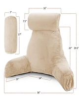 Nestl Soft Velour Cover Reading Backrest Pillow Set, Extra Large