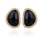 T Tahari Women's Jet Button Stud Earring