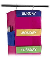 Kids Closet Organizer - Daily Activity Kids Hanging Rack - 7 Shelf Storage Portable Cloth Organizer for Closet Solutions