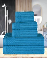 Superior Soho Checkered Border Cotton 6 Piece Towel Set