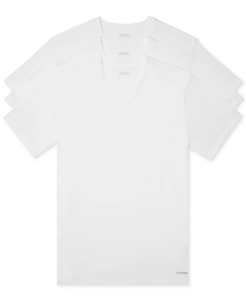 Calvin Klein Men's 3-Pack Cotton Classics Short-Sleeve V-Neck Undershirts