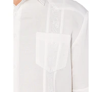 Cubavera Short-Sleeve Embroidered Guayabera Shirt