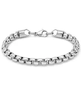 Steeltime Men's Stainless Steel Thick Round Box Link Bracelet