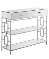 Town Square 1 Drawer Mirrored Console Table - Silver