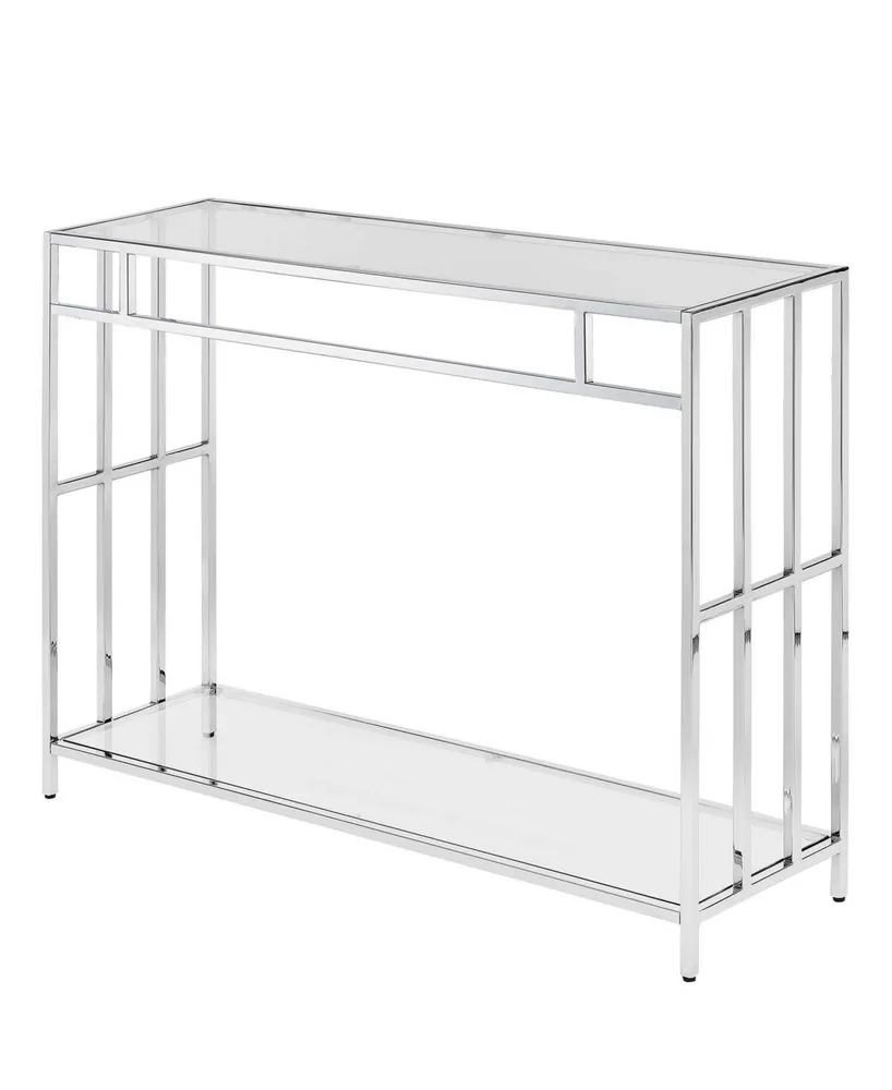 Mission Glass Console Table - Silver