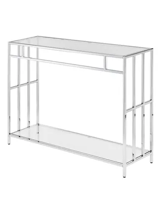 Mission Glass Console Table - Silver