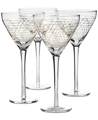 Hotel Collection Gold Decal Martini Glasses, Set of 4, Created for Macy's