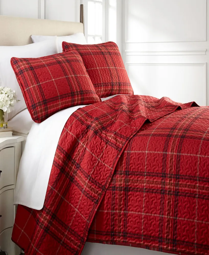 Southshore Fine Linens Vilano Plaid Ultra-Soft 3-Pc. Quilt Set, King