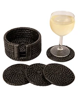 Artifacts Rattan Round Coasters - 7 Piece Set