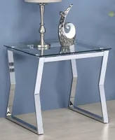 Furniture of America Meiland Glass Top End Table
