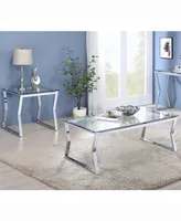 Furniture of America Meiland Glass Top Coffee Table Set, 2 Piece