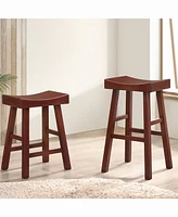 Furniture of America Bora Saddle Bar Stool, Set 2