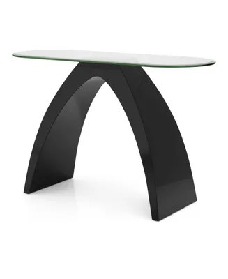 Furniture of America Kilvo Glass Top Sofa Table
