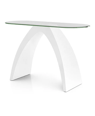Furniture of America Kilvo Glass Top Sofa Table