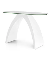 Furniture of America Kilvo Glass Top Sofa Table