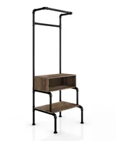 Furniture of America Lille Open Shelf Clothes Rack