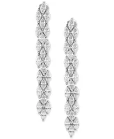 Arabella Cubic Zirconia Linear Drop Earrings in Sterling Silver