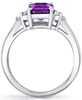 Amethyst (1-5/8 ct. t.w.) & Diamond (1/8 ct. t.w.) Ring in 14k White Gold