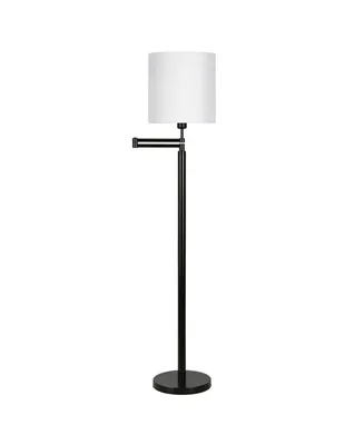 Moby Swing Arm Floor Lamp Round Shade