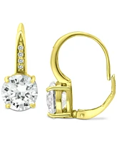 Giani Bernini Cubic Zirconia Leverback Earrings Sterling Silver, 18k Gold Over Silver or Rose Created for M