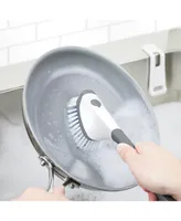 Tovolo Magnetic Dish Brush With Sturdy Nylon Bristles & Built-In Pan Scraper