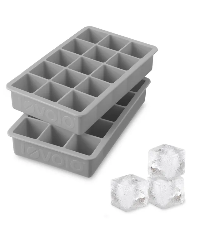 Zulay Kitchen Silicone Square Ice Cube Mold and Ice Ball Mold (Set of 2) Black