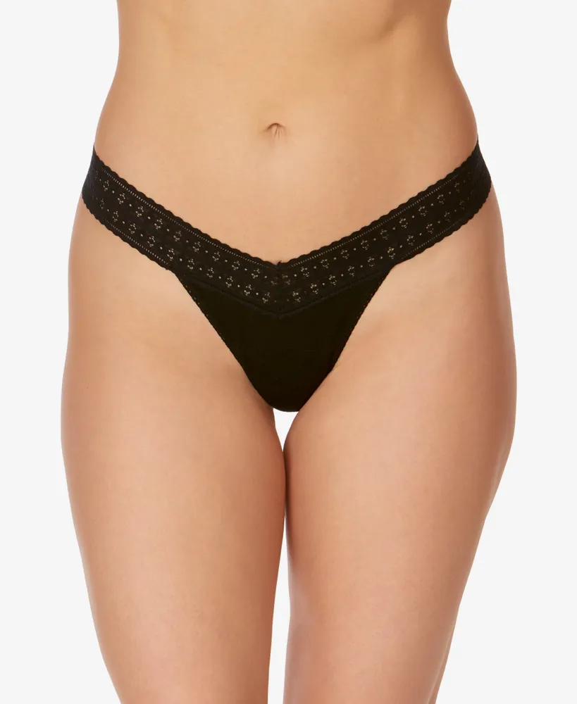 Buy Hanky Panky Women's Signature Lace Original Rise Thong Panty, Black,  One Size at