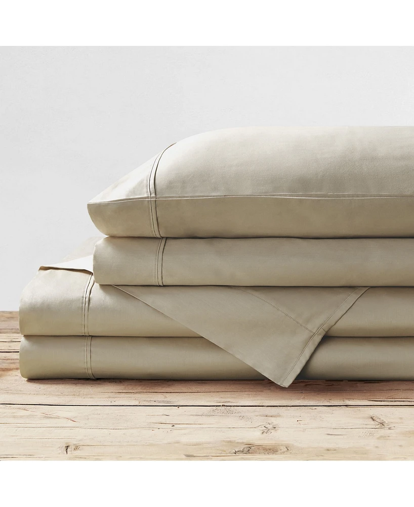Brielle Home 400 Thread Count Cotton Sateen 3-Pc. Sheet Set, Twin