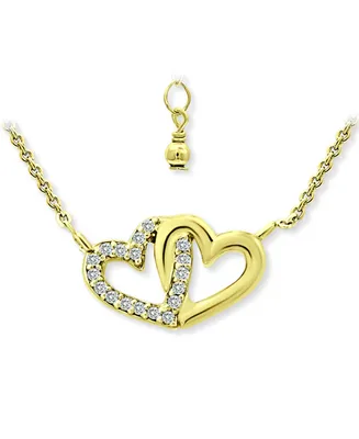 Giani Bernini Cubic Zirconia Intertwined Hearts 16" Pendant Necklace, Created for Macy's