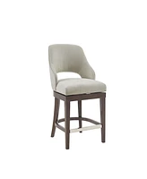 Madison Park Jillian 26"H Upholstered Open Back Rectangle 360 Degree Swivel Counter Stool