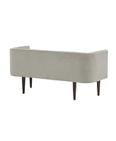 Madison Park Farrah 49"W Velvet Upholstered Accent Bench with Low Back and Sides