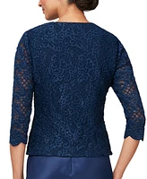 Alex Evenings Lace Jacket & Lace-Top Gown