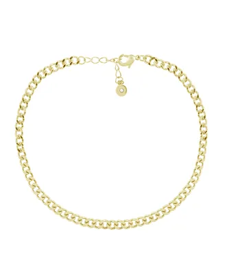 And Now This Flat Curb Link Anklet in Gold Plate