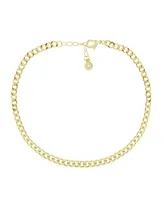 And Now This Flat Curb Link Anklet in Gold Plate