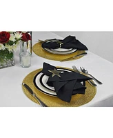 Design Imports Metallic Round Woven Polypropylene Placemat, Set of 6