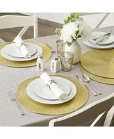 Design Imports Metallic Round Woven Polypropylene Placemat, Set of 6
