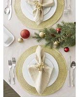 Design Import Metallic Round Woven Polypropylene Placemat, Set of 6 - Gold