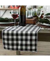Design Imports Christmas Buffalo Check with Embroidery Table Runner